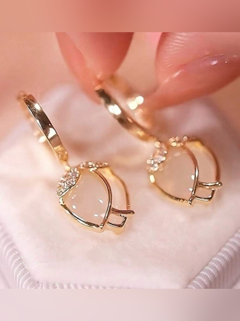 Opal & Gold-Tone Tulip-Shaped Earrings | Dangle/Drop Elegant Earrings